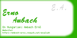 erno ambach business card