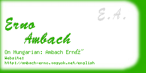 erno ambach business card